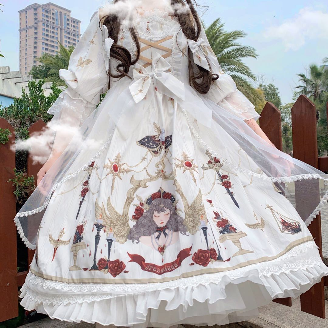 ロリータロリータワンピースドリームガールズOP日系優しい女の子ワンピースハロウィンクリスマスパーティー仮装30%までに制限