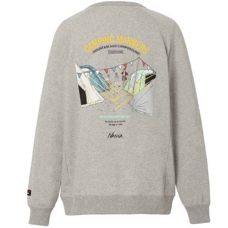 エコハイブリッド キャンピングマナー ペグ＆ロープ スウェットシャツ（メンズ） M ライトグレー #N0000155-L.GRY