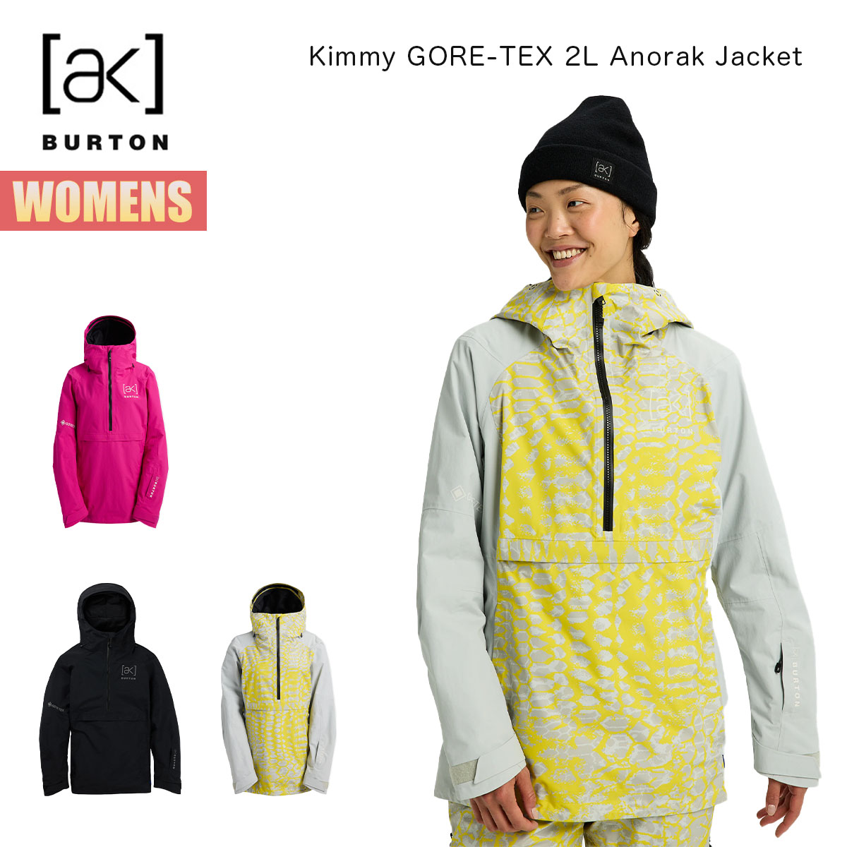 スノーボードウェア レディース ジャケット 25-26 [ak] キミー ゴアテックス 2レイヤー アノラックW26JP-212831 Womens [ak] Kimmy GORE-TEX 2L
