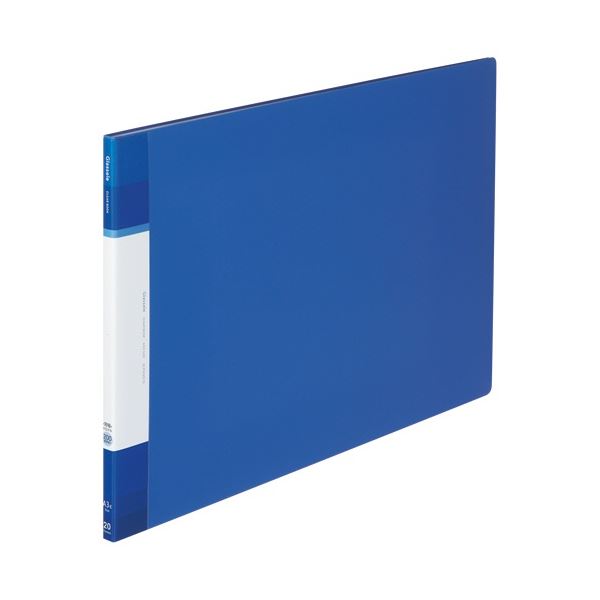 (まとめ) コクヨ クリヤーブック(Glassele) 固定式・背ポケット A3ヨコ 20ポケット ブルー ラ-GLB28B 1冊 (×5セット)