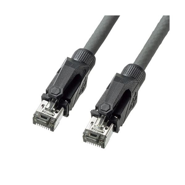 (5個セット) サンワサプライ カテゴリ6A STP LANケーブル 0.5m KB-T6ASTP-005GYX5