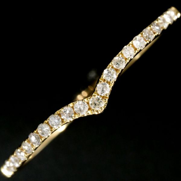 天然石 エタニティ ダイヤモンド リング 指輪 刻印有 プレゼント 最高 18金 YG d