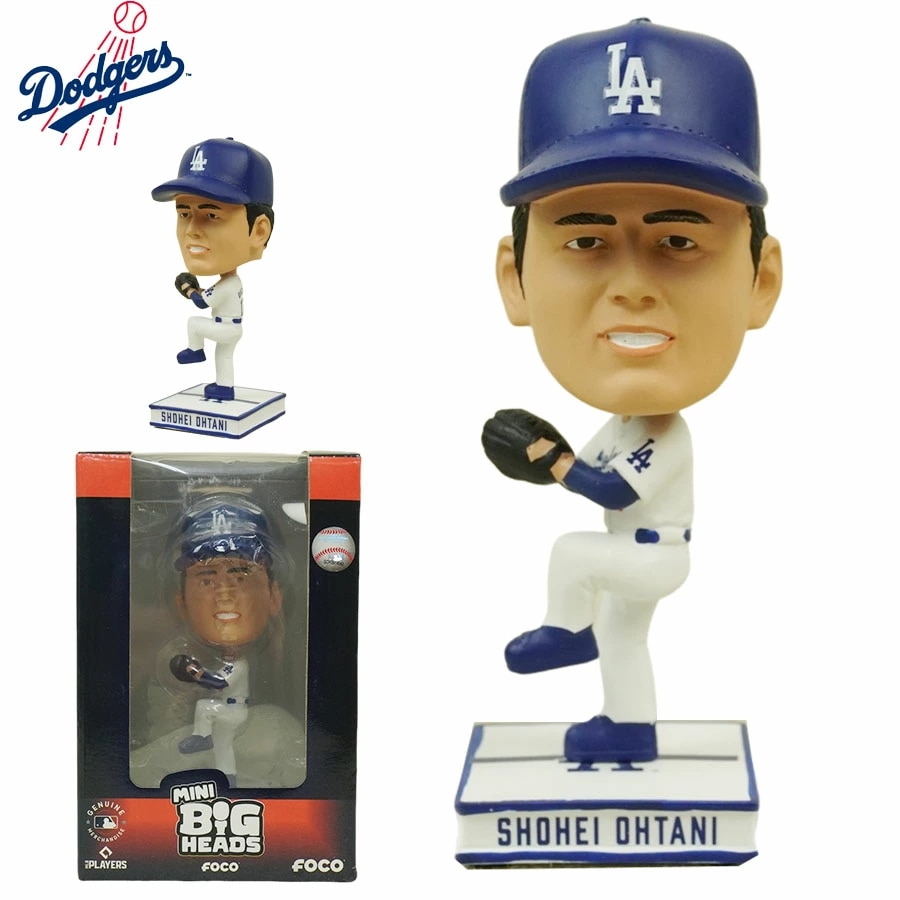 大谷翔平 ボブルヘッド シリアルナンバー入りFOCO 4.5インチ ミニ ビッグヘッド ボブルヘッド フィギュアMLB MINI BIG HEADS 4.5INCH白