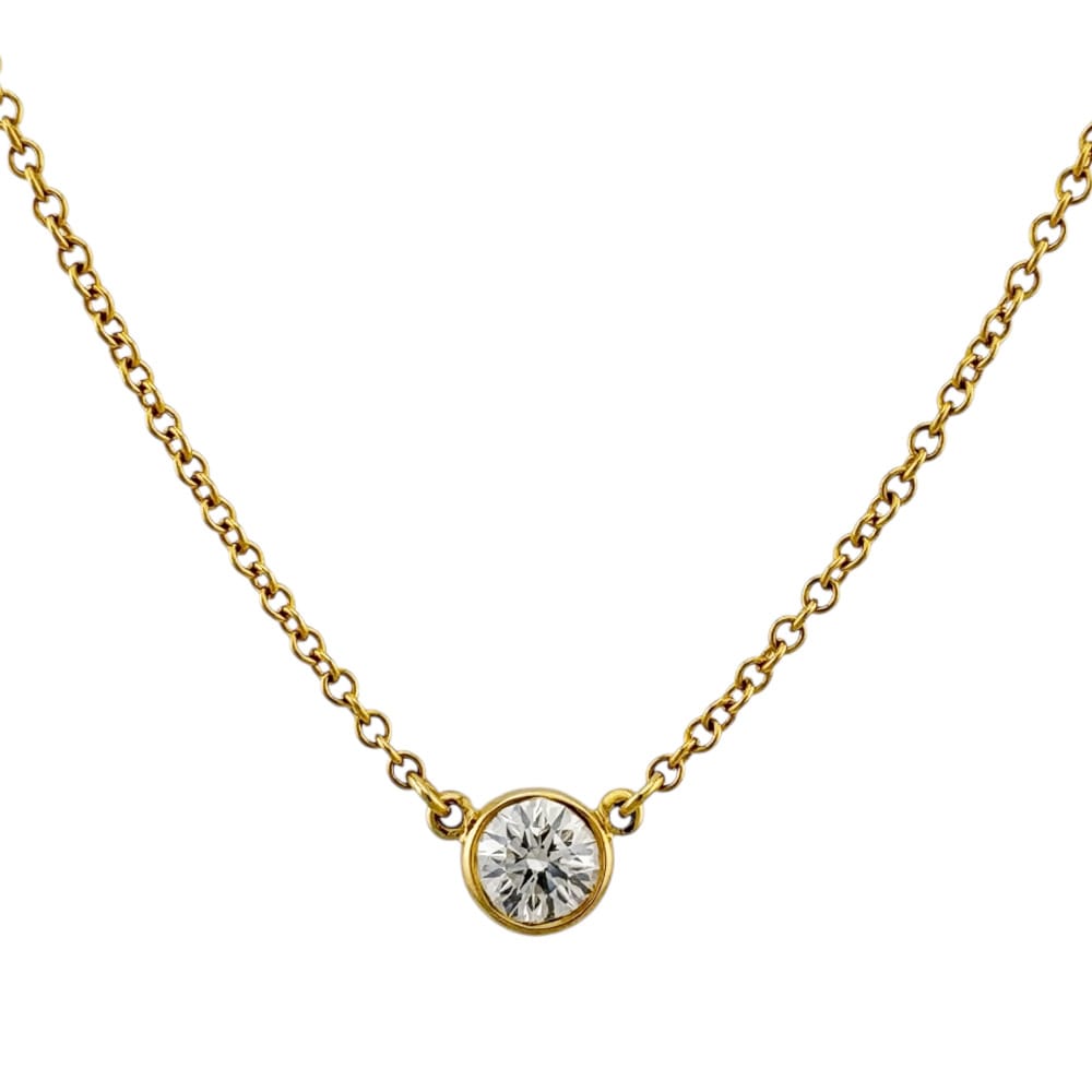 ティファニー バイザヤード 約0.14ct ネックレス 18金 K18イエローゴールド ダイヤモンド TIFFANY&Co. 中古 美品