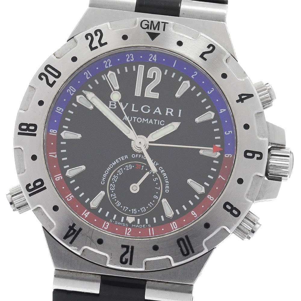 ベルト訳あり ブルガリ BVLGARI GMT40S ディアゴノ GMT デイト 自動巻き メンズ _962714【中古】