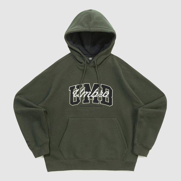 起毛アップリケフード付きTシャツ ダークカーキ UQ421CHDO2 DKH0