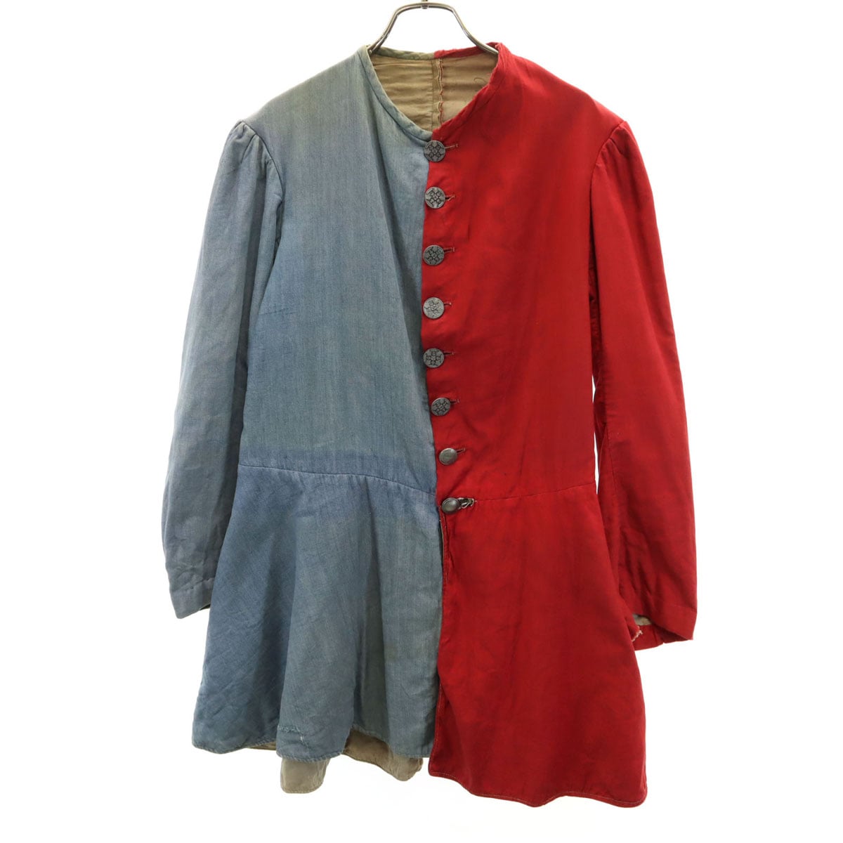 40s 50s コスチューム ヴィンテージ 長袖 膝丈ワンピース レッド系 レディース 古着