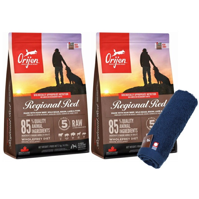 【正規品】オリジン レジオナルレッド ドッグ 2kg 2個セット【犬想いオリジナル今治ハンドタオルプレゼント】【タオルカラー ネイビー】