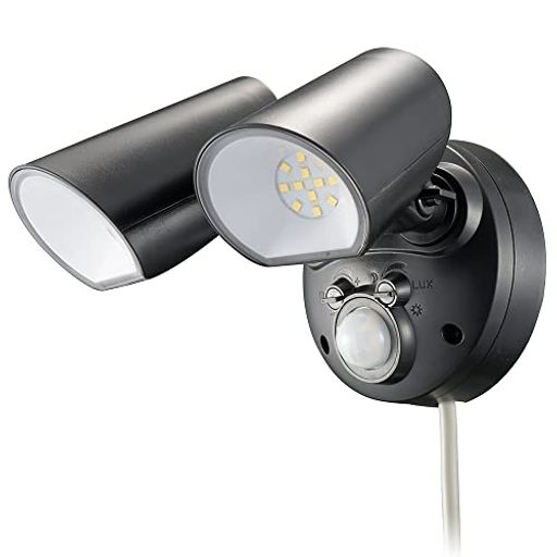 オーム電機 MONBAN LEDセンサーライト 屋外用 人感センサー 自動点灯 2灯 防犯 自動点灯 消灯 ガーデン 庭 玄関 駐車場 LS-AS2000K4-K 06-4288 OHM