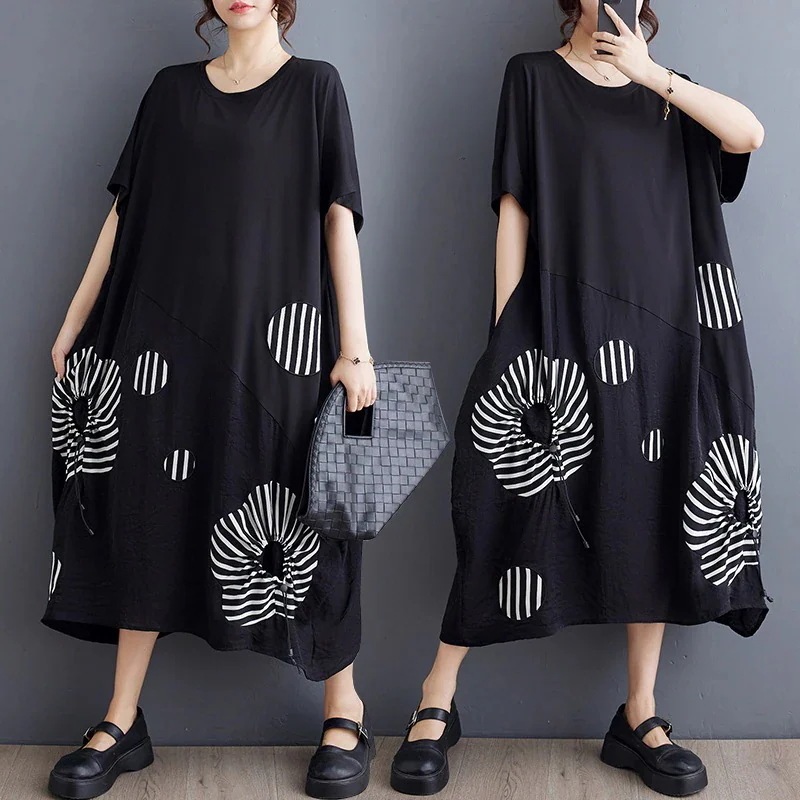 韓国ファッション ワンピース シンプル 2025新作 丸ネックキャミワンピース 母の日のプレゼント 大きめサイズ シャツワンピース ロングワンピー おしゃれ