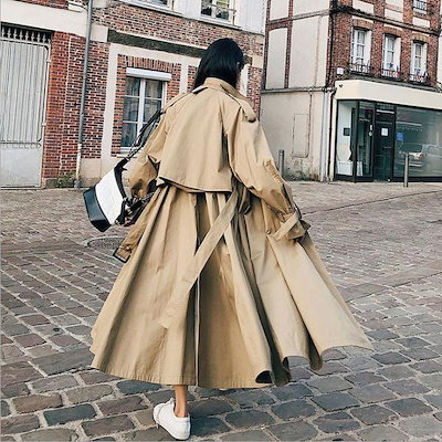 新作 トレンチコート レディース スプリングコート チェスターコート ゆったり カジュアル アウター