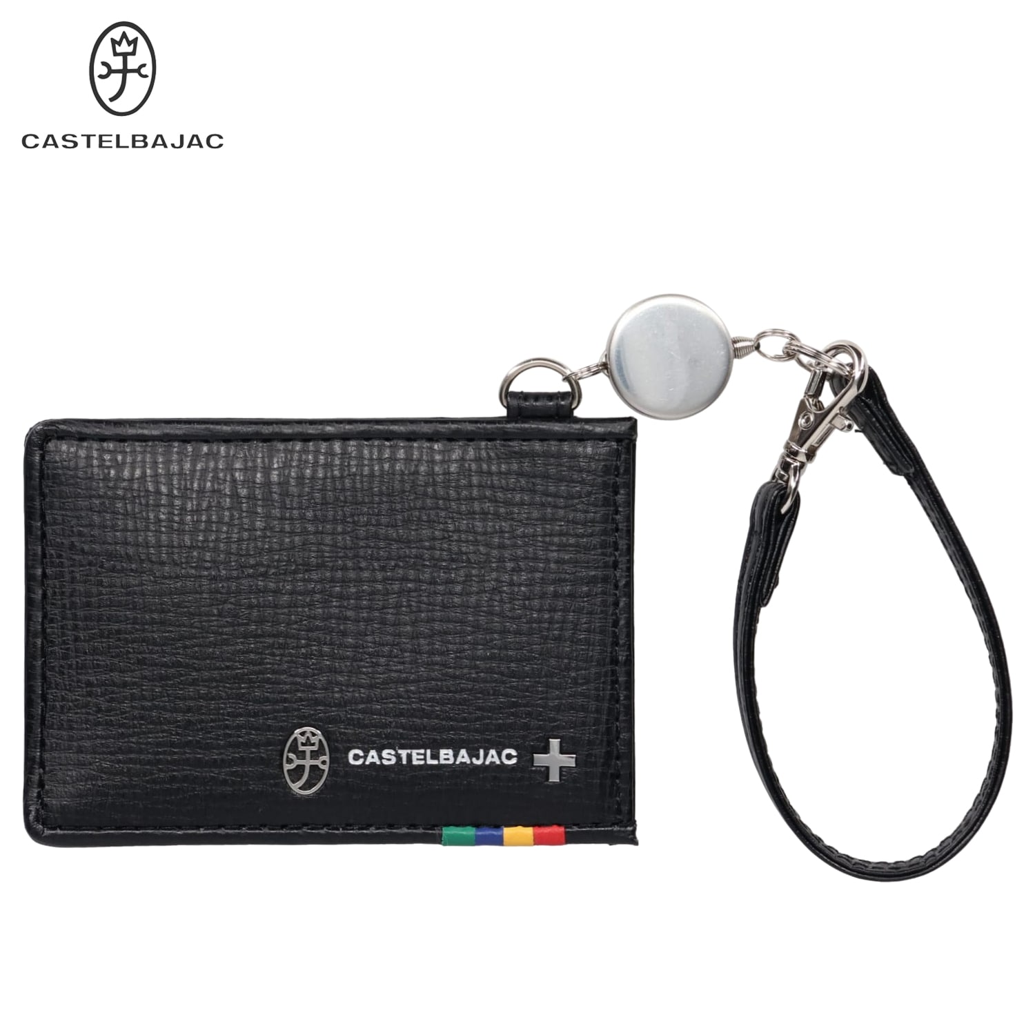 パスケース カードケース ID 定期入れ プレス メンズ レディース リール付き 本革 ブラック 黒 57611 6,699円