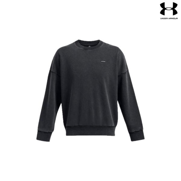 [おまけの靴下贈呈] 1386553-001 男性 UA アイコン ヘビーウェイト フリース ウォッシュ オーバーサイズ クルー