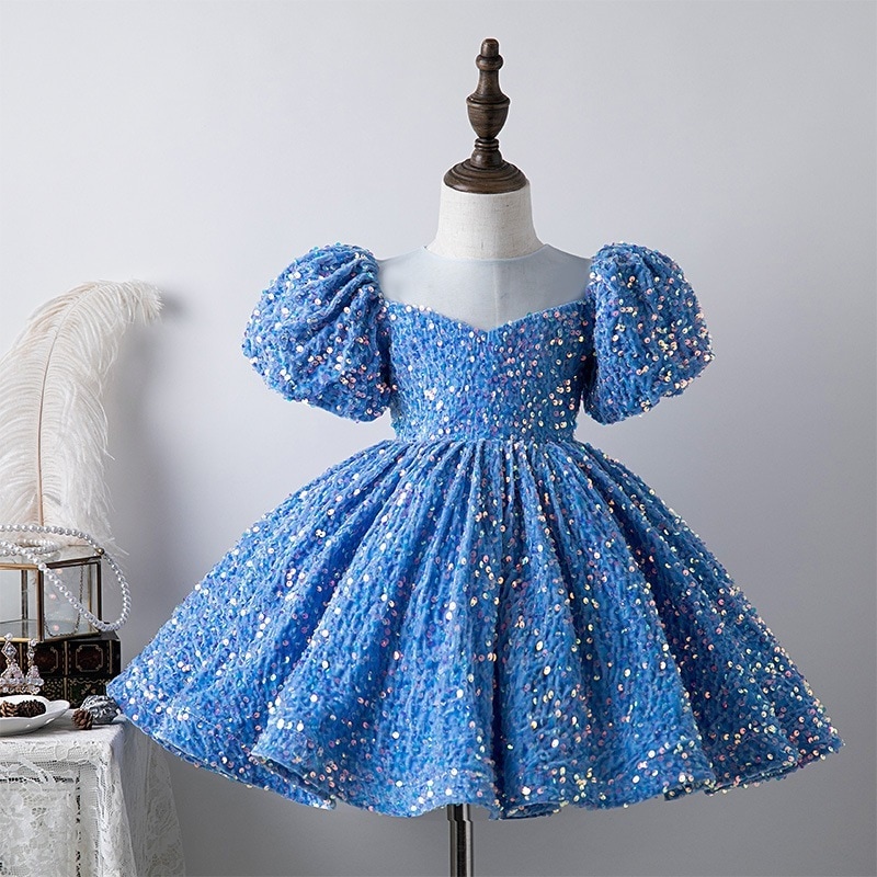 【2枚購入で 3oo円OFF】スパンコールの子供用スカートスカートスカート誕生日1歳の女の赤ちゃんショーホストピアノパフォーマンススーツ