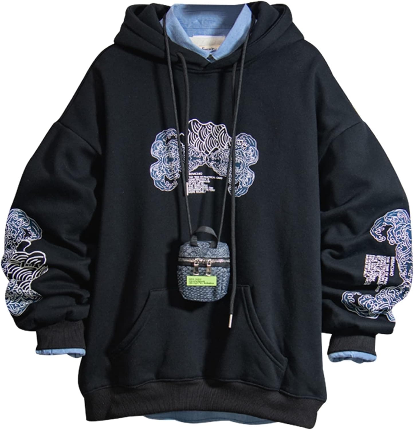 プルオーバー パーカー 春秋服 レディース メンズ フード付き 鯉柄 プリント 厚手 ソフト チャイナ風 保温 吸汗 カジュアル クール オシャレ トップス 体型パカー ペアルック ユニセッ