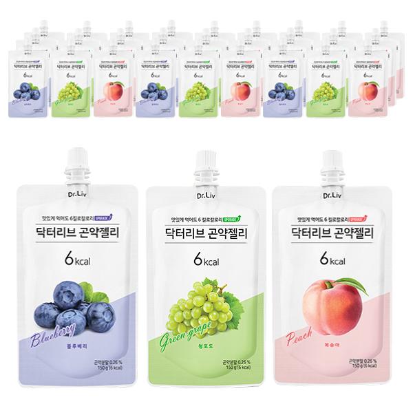 ドクターリブ こんにゃくゼリーマスカット 150g x 10p + 桃150g x 10p + ブルーベリー150g x 10pセット 닥터리브 곤약젤리 청포도 150g x 10p + 복숭아 1