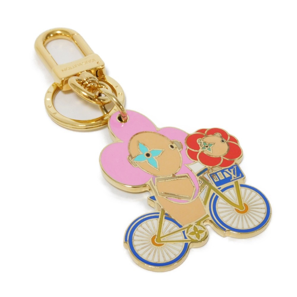 【中古】 キーホルダー LVロゴ バッグチャーム ヴィヴィエンヌ ヴェロ クリスマス モノグラム フラワー M00871