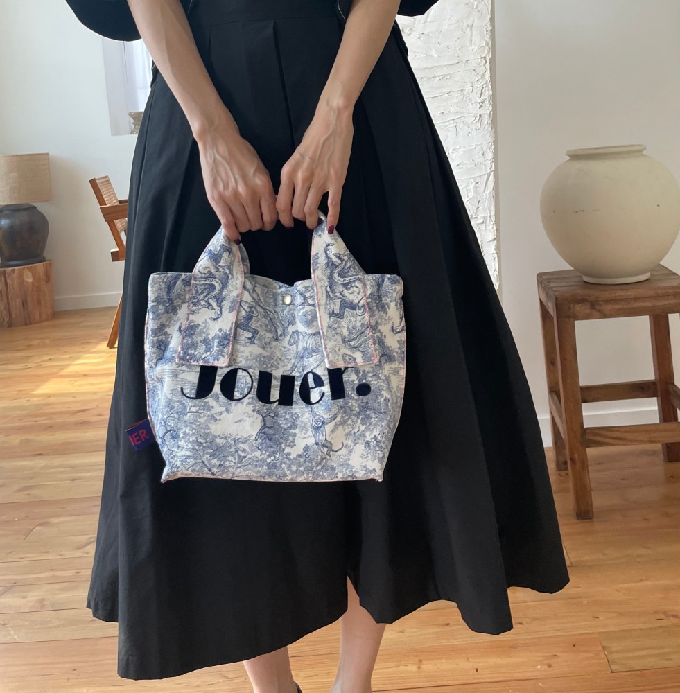 NEW Small tote bag_Toile Blue
