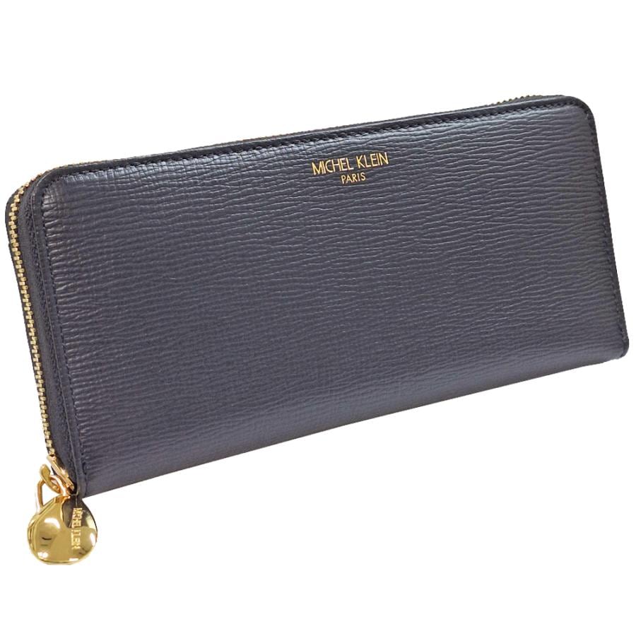 M KLEIN　ラウンドファスナー 長財布 レザー ネイビー レディース 2007-NV 10,175円