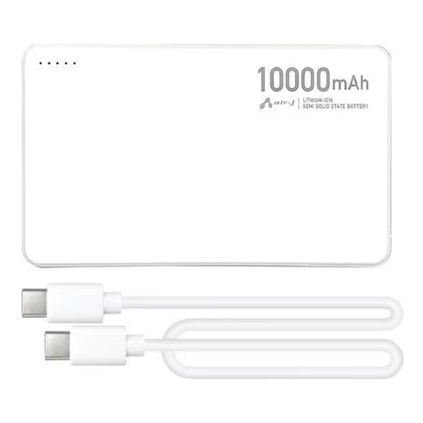 モバイルバッテリー 10000mAh 準固体リチウムイオン ホワイト MB-SS10000 WH