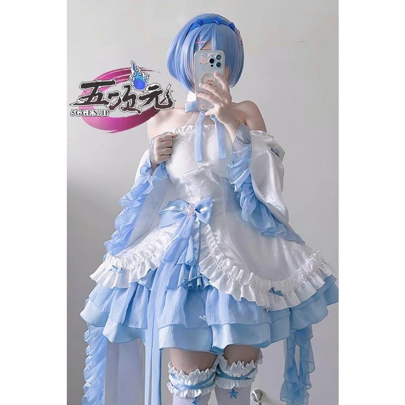 即納あり icos　 Re：ゼロから始める異世界生活　コスプレ レム　衣装　ins大人気 ウィッグ　髙!品!質