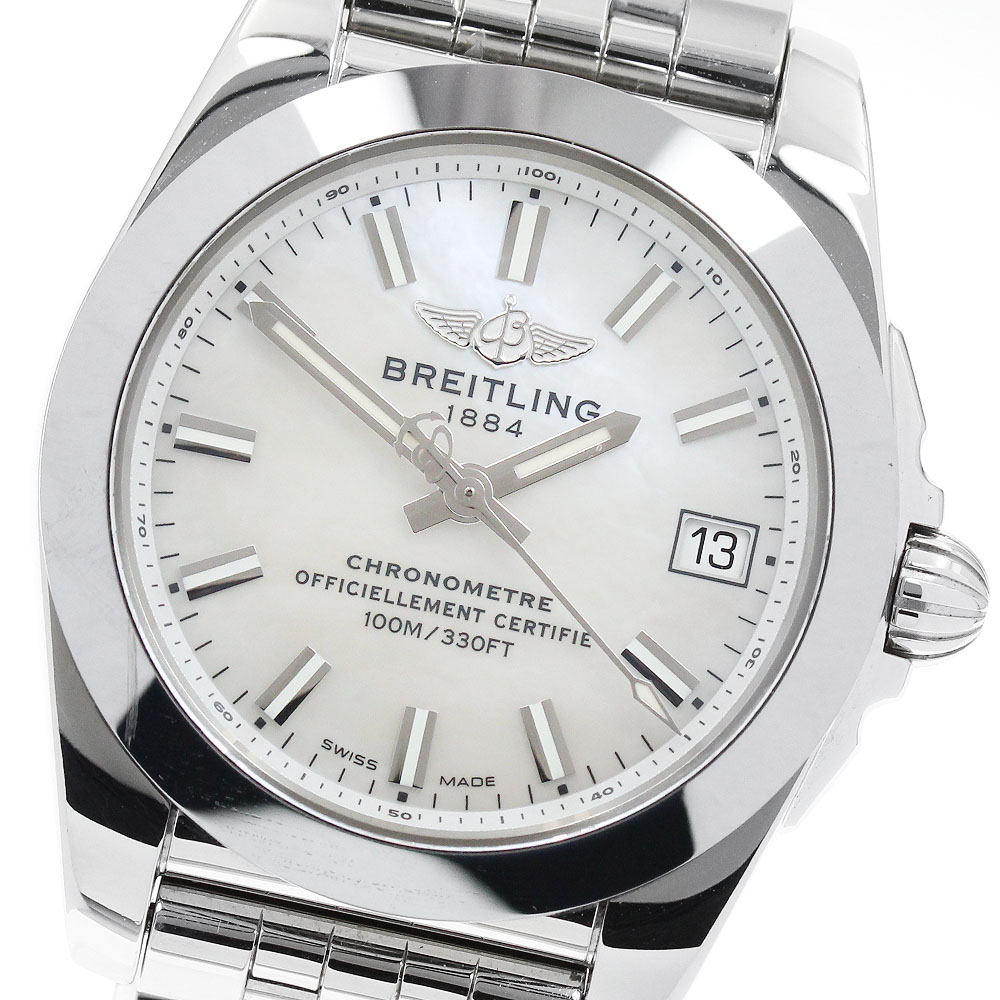 ブライトリング BREITLING W74330 ギャラクティック 36 スリークT デイト クォーツ レディース 美品 保証書付き_943015【中古】