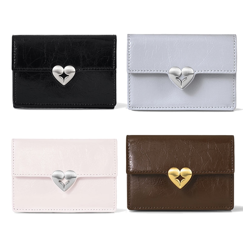 HEARTY TRIPLE WALLET - MOCHA BROWN / MISTY LAVENDER / BLACK / BLOSSOM