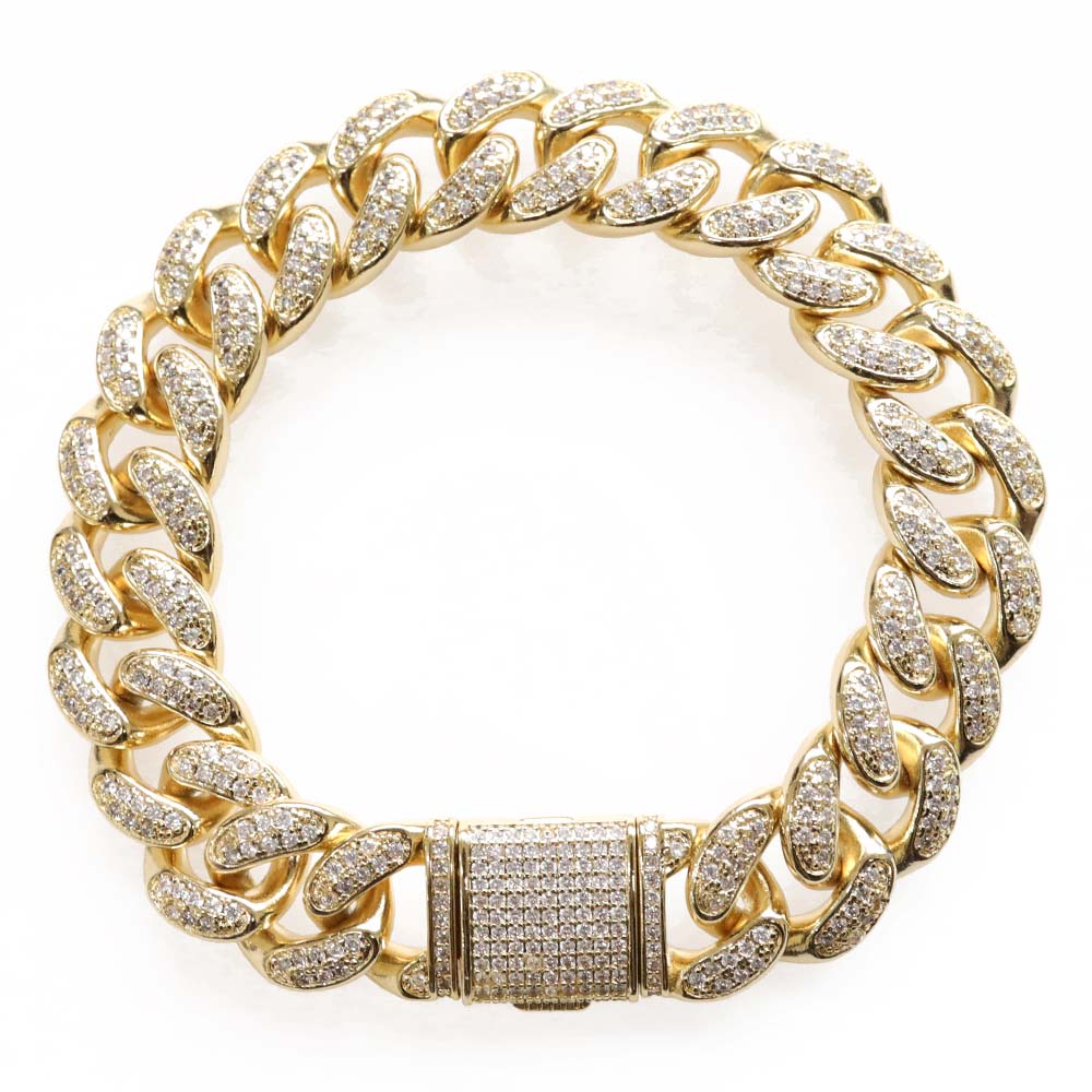 喜平 パヴェブレスレット [b345-g-15mm]