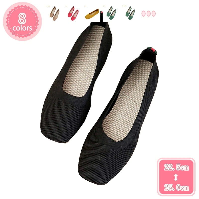 1000円OFFクーポン パンプス バレエシューズ フラットシューズ レディース ローヒール 痛くない 大きいサイズ ニットパンプス ぺたんこ 歩きやすい 疲れにくい バレエ おしゃれ かわいい レデ