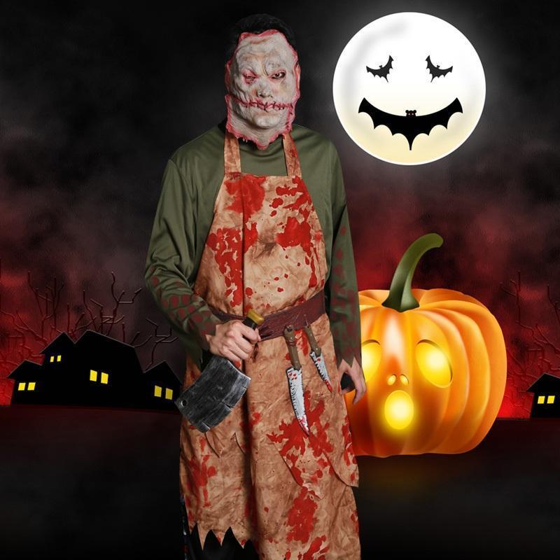 ハロウィーン血なまぐさい医師肉屋がcos悪魔服装お化け屋敷密室ホラーパーティーバー衣装を飾っている564