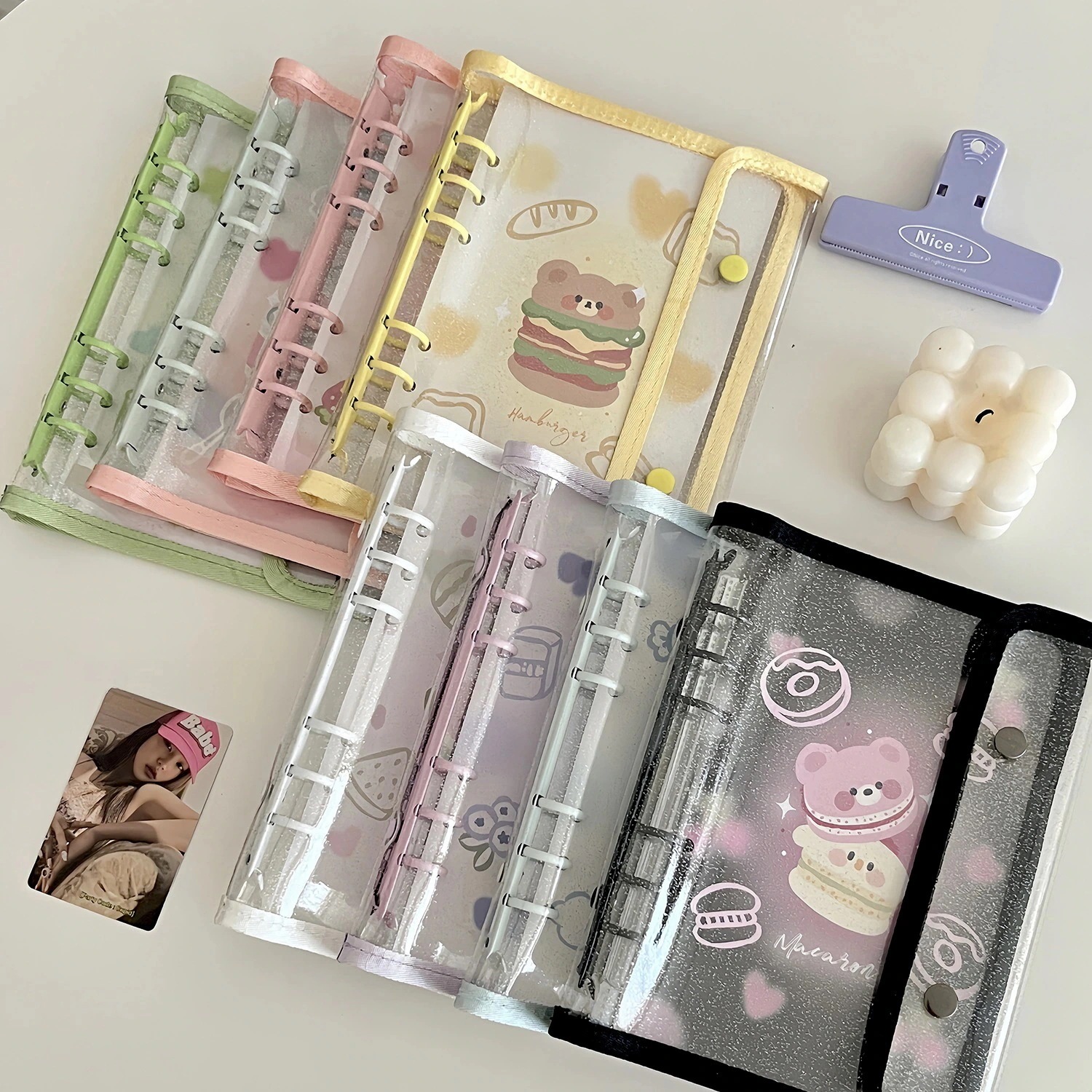 【10個セット】コレクトブック トレカケース トレカホルダー バインダー 韓国 A6 6穴 ラメ 推し活 グッズ オタ活 リフィル コレクターブック メモ帳 クリアバインダー トレカ47