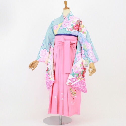 レンタル７泊８日 卒業式 袴 レンタル 小学生 女 女の子 卒業式 袴 130cm ジュニア卒業式袴セット2尺袖着物＆袴 フルセットレンタル 安い キッズ 小学校 十三参り ひな祭り 着物