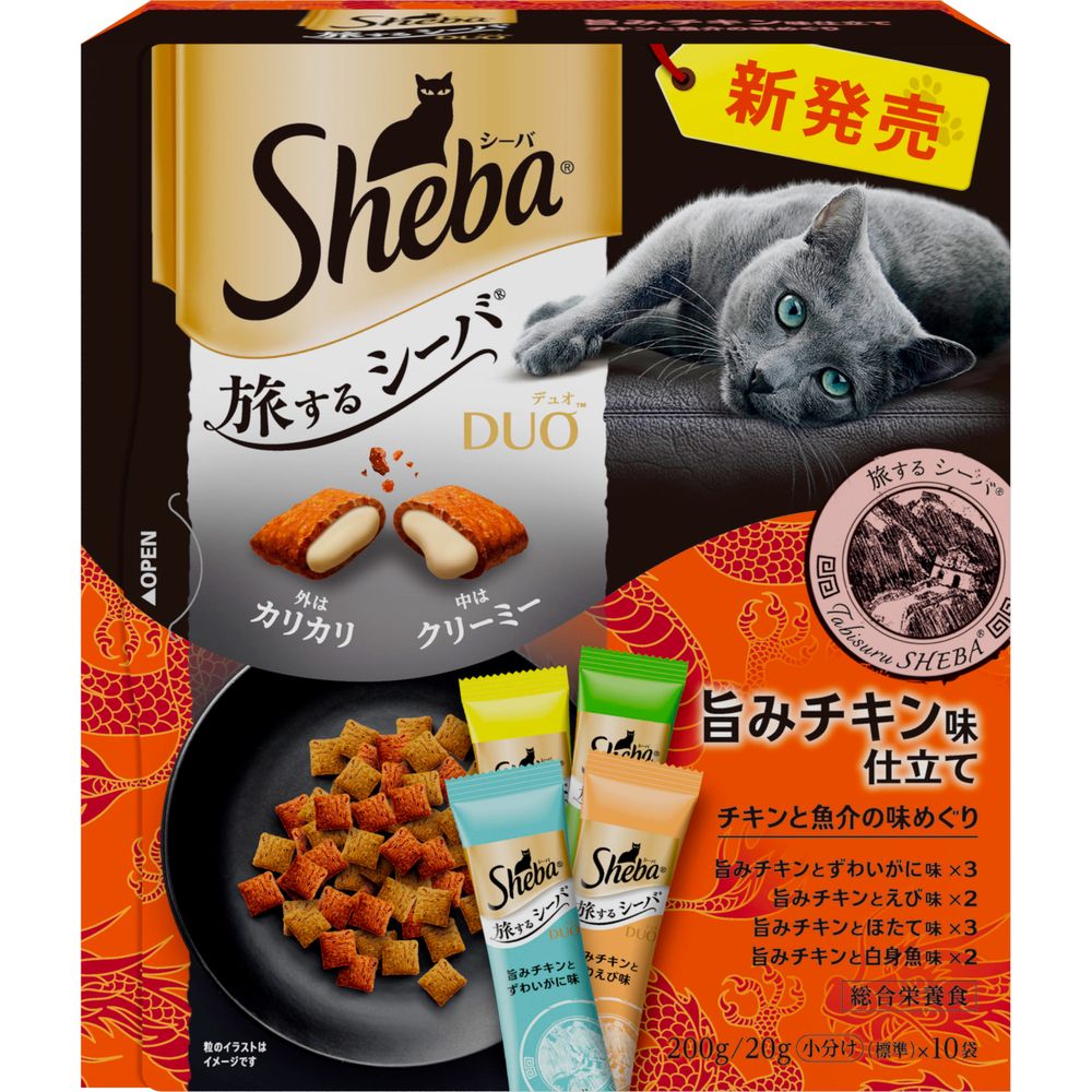 （まとめ買い）マース シーバ デュオ 旅するシーバ 旨みチキン味仕立て チキンと魚介の味めぐり 200g 猫用フード [x8]