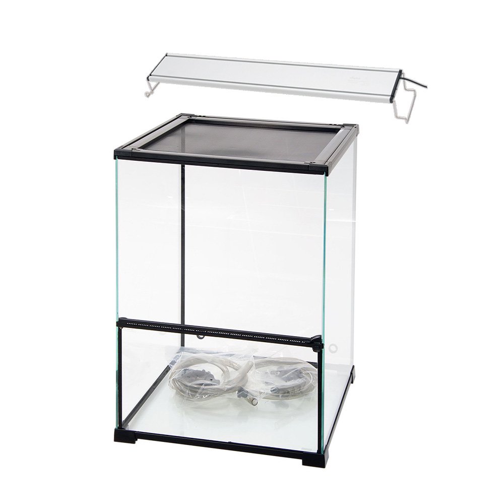 爬虫類ケージ　テラスペース　４５ｘ４５ｘ６０ｃｍ　穴２つあり　ドレン付き　＋　アクロ　ＲＥＣＴＡＮＧＬＥ　ＬＥＤ　ＢＲＩＧＨＴ　４５０　ＣＲＣ17―15―05―40―00
