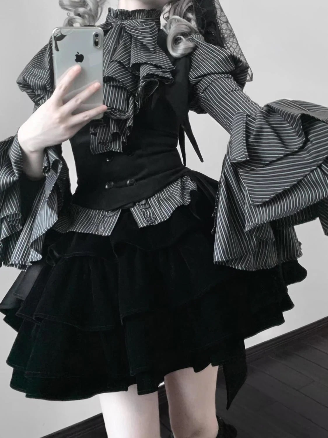 ゴシックワンピース 5春 ファッション レディーストップス ロリータ長袖ベスト シャツ セットアップ