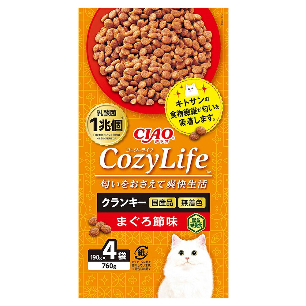 キャットフード　いなば　ＣＩＡＯ　Ｃｏｚｙ　Ｌｉｆｅ　クランキー　まぐろ節味　１９０ｇX４袋X８　ＣＲＣ35―15―20―05―10