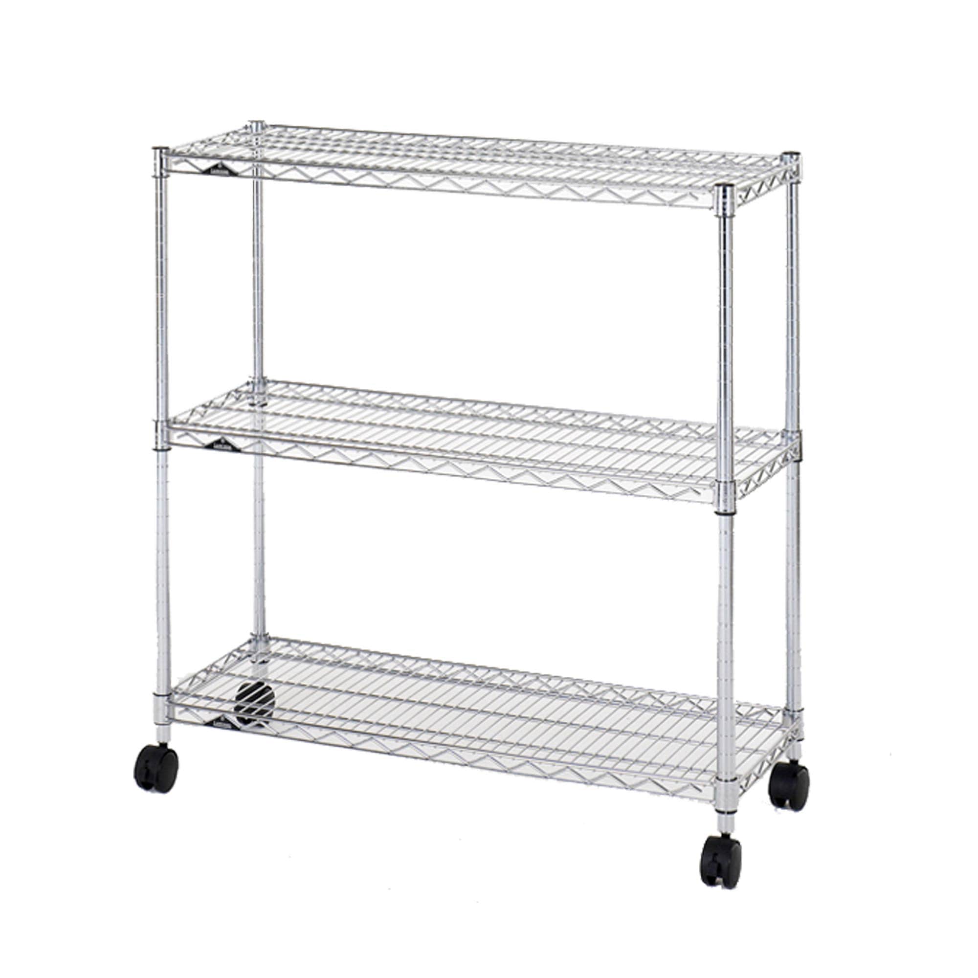 ドウシシャ ルミナス レギュラー ラック スチールラック 収納棚 幅90 3段 隙間収納 防錆加工 業務用 耐荷重250kg (棚板1枚あたり) キャスター付き 豊富なカスタムパーツ ポール径25mm