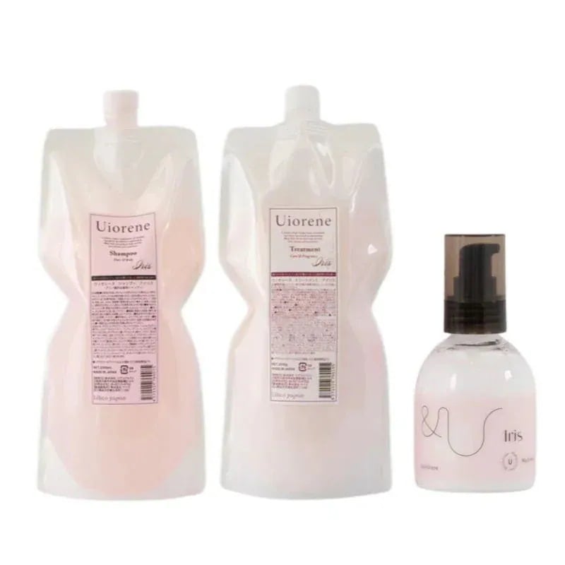 [国内正規品] ウィオレーヌ アイリスシャンプー + トリートメント (リフィル 各 1000ml)+アイリス＆Uマルチミルク100g セット Uiorene 香水シャンプー 髪質改善 髪管理