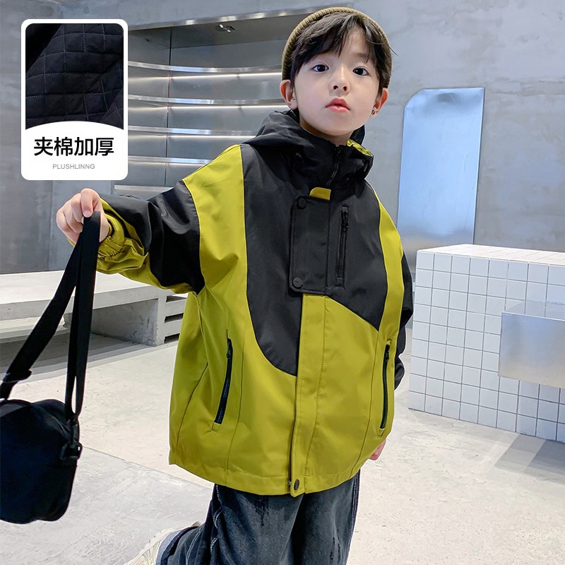 男の子ジャケット2024年春秋新作子供服男の子秋冬パッド入り厚手ジャケットトップス