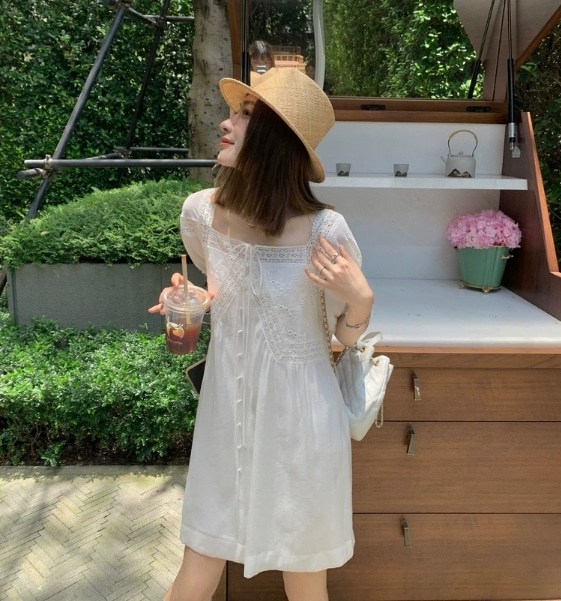 ワンピース プルオーバー ミニスカート ミニ ミニ丈 膝上 袖あり 半袖 スクエアネック 襟なし Aライン ポリエステル かわいい 大人可愛い きれいめ シンプル カジュアル おしゃれ お洒落 11,677円