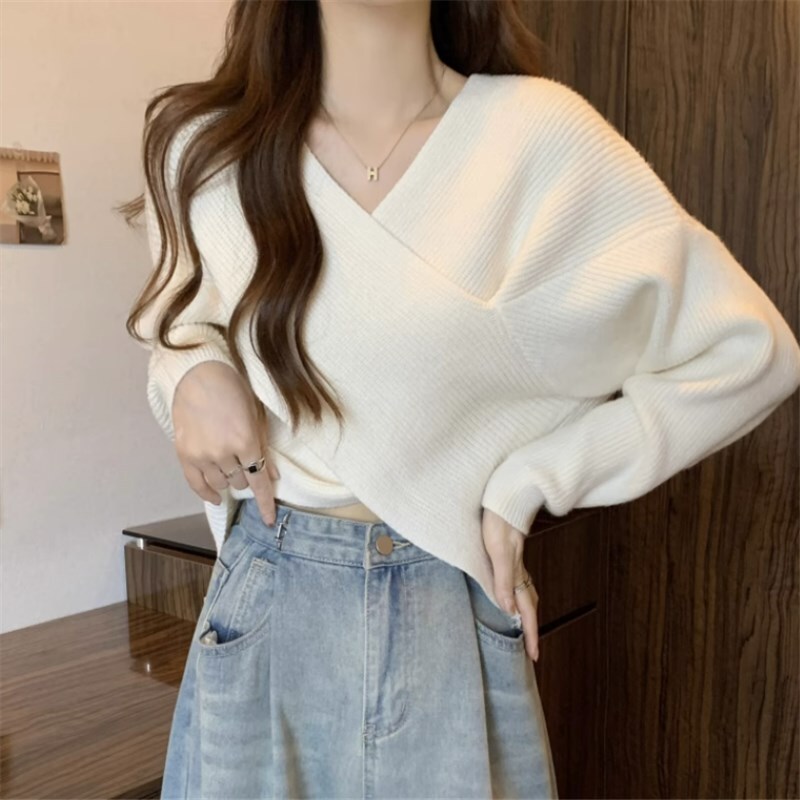 トップス ニットソー セーター 袖あり 長袖 Vネック レギュラー かわいい 大人可愛い きれいめ シンプル カジュアル 大人 上品 おしゃれ お洒落 かっこいい 大人女子 こなれ感 主役級 無地 春