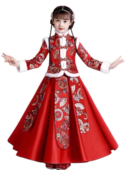 中国女子児童の漢服児童の古秋唐古秋冬小少女の拝服