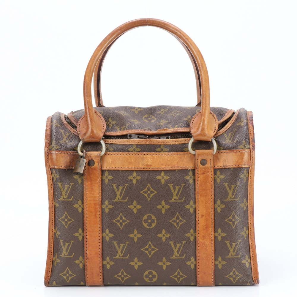 モノグラム サック シャン 30 M42024 レザー×コーティングキャンバス ボストン バッグ 出張 旅行 ハンド トート ショルダー レディース EN BH2-1 中古