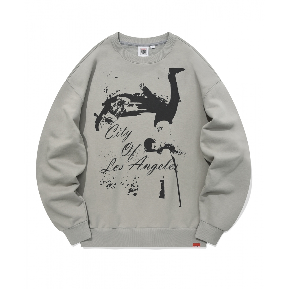 VISION ストリートウェア VSW フェルダウンクルーネックウォームグレー