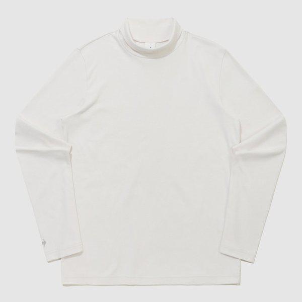ユニ エッセンシャル レギュラー ピーチ起毛モックネック 長袖Tシャツ (QQ423LRLO1_IVY)