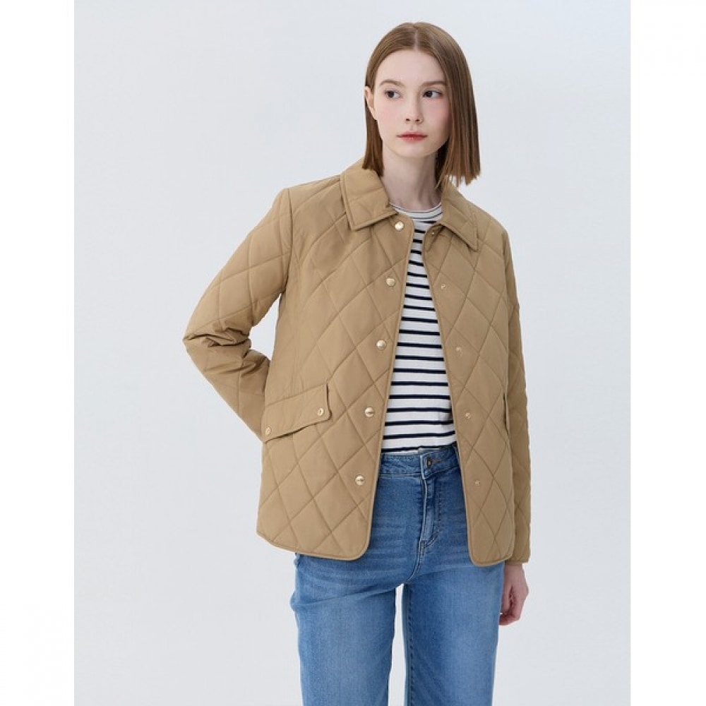 [ヘッジズレディース] 24SS ベージュキルトロングスリーブジャンパー WSJU4AC11I2