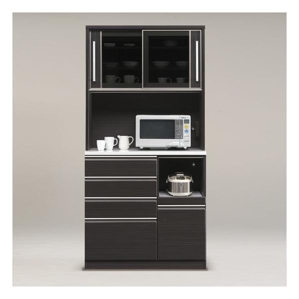 100キッチンボード　レンジ棚 北欧 キッチン収納 レンジボード幅100 高さ 200 レンジ収納 棚 ラック ガラス扉 /カラー2色対応