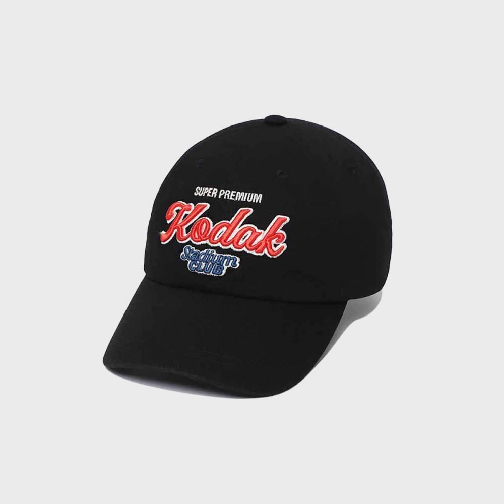 コダックアパレル カラー レタリング ボールキャップ ブラック