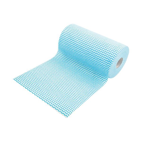 （まとめ） シンメイ 抗菌カウンタークロスロールタイプ 厚手 60カット ブルー 1巻 3セット