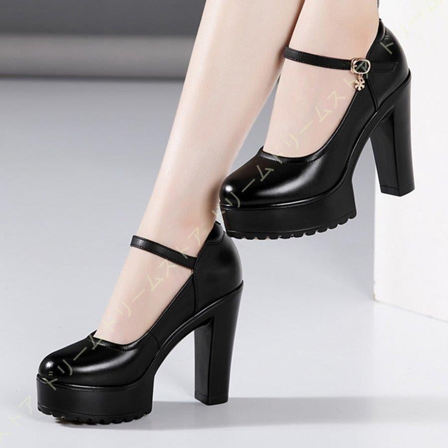 大ヒット アンクルストラップ パンプス レディース パンプス 歩きやすい ハイヒール 走れるパンプス ストラップ 春 夏 秋 冬 ビジネス 厚底 痛くない パンプス 太ヒール